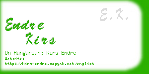 endre kirs business card